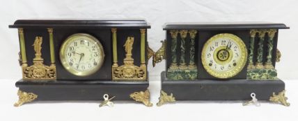 2 Antique Mantel Clocks, Sessions & Ingraham Alarm