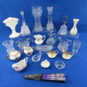 Vintage Cut Glass, Vases, Creamers, Bells & more