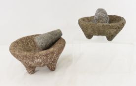2 Central American Indian Mortar & Pestles