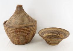 North African Sudanese Hand Woven Wicker Baskets