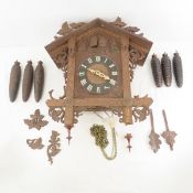 Vintage Wooden Cuckoo Clock, Parts & Weights