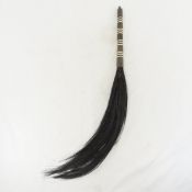 African Horse Hair Fly-Whisk with Wood Handle