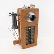 Antique Wall Mount Wood Intercom Telephone