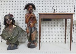 Plaster Bust, Smoking Stand & Jamaican Wood Figure