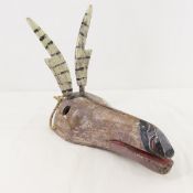 Guatemalan Wood Hand Carved Deer Spirit Mask