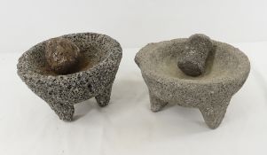 2 Central American Indian Mortar & Pestles