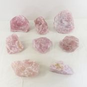 8 Large Madagascar Rose Quartz Specimens, 38 lbs