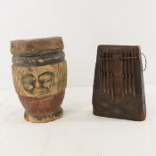 African Kalimba or Sanza Mbira Instrument & Drum