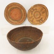 African, Nigerian Hausa Hand Woven Wicker Baskets