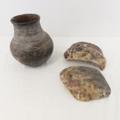 Handmade Nigerian Nupe Clay Water Vessel & Sherds