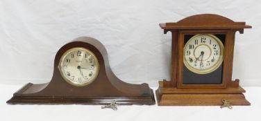 2 Antique Eight Day Ingraham Mantel Clocks