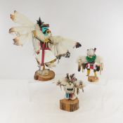 3 Carved Cottonwood Hopi Indian Kachina Dolls