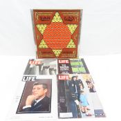 Vintage Life Magazines & Chinese Checkers Board