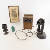 Antique Candlestick Telephone, Insulator & More