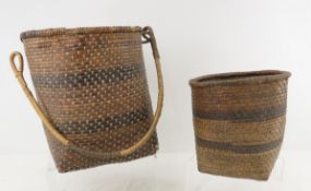 2 Indonesian Hand Woven General Purpose Baskets