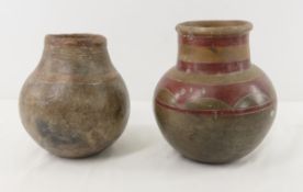 2 Handmade South African Small Clay Water Vessels