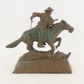 Winchester Bronze Cowboy on Horse Figure