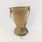 Hand Carved Wood, African Milk Bucket, Zambia