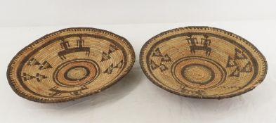 African, Nigerian Hausa Hand Woven Wicker Baskets