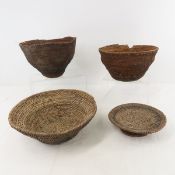 4 Zambian Mbunda, Lozi Tribe Makenge Bush Baskets