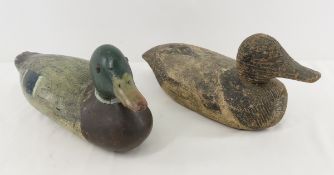 2 Vintage Hand Carved Duck Decoys