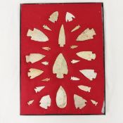 25 Woodland era OH or IL Stone Points in Riker Box