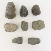 8 MN Native American Basalt Stone Hammers, Celt