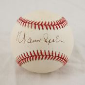 Warren Spahn Autographed Baseball in case