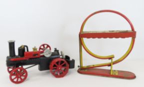 Vintage Cast Iron Tractor & Shoot-A-Loop Toy