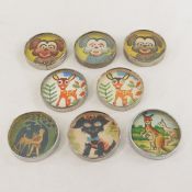 8 Vintage Mirror Back Dexterity Puzzles - Animals