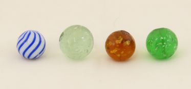 1 Blue on White Clambroth Marble & 3 Mica handmade