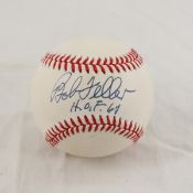 Bob Feller Autographed Baseball in case