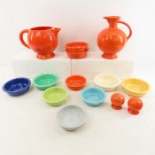 14 Pieces HLC Fiestaware Bowls, Pitchers, 80s 90s