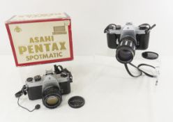 2 Pentax SP and Spotmatic 35mm Film Cameras