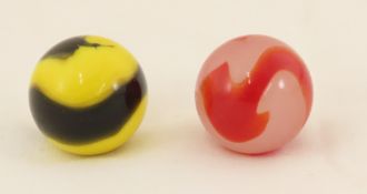 2 Akro Agate Corkscrew Marbles 1