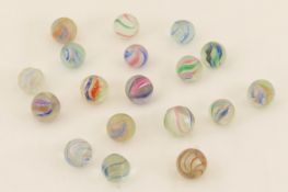 18 Vintage German Handmade Marbles - approx 1/2
