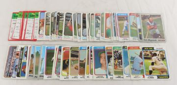 55 mixed 1970s Baseball cards with Stars