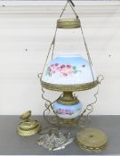 Electrified Victorian Style Hanging Parlor Lamp