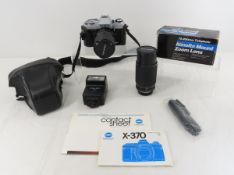 Minolta X-370, 35mm Camera, Lens, Flash & more