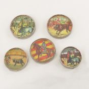 5 Vintage Mirror Back Dexterity Puzzles Bullfight