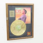 Elvis 50th Anniversary 24kt Plated Framed Record