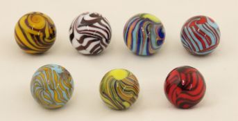 7 Contemporary Art Glass Marbles