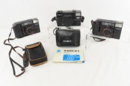 2 Canon Sure Shot & Minolta HiMatic AF2 Cameras