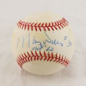 Maury Willis Autographed Baseball in case