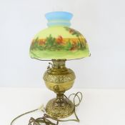 Antique Electrified New Juno No 1 Oil Lamp