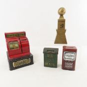 4 Vintage Coin Banks & Uncle Sam Cash Register