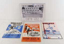 1955, 56, 60 Mpls Millers programs & 1957 photo