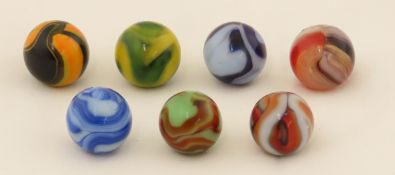 7 Vintage West Virginia Swirl Marbles