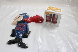 Bud Man Budweiser Wall Plaque & S&P Shakers