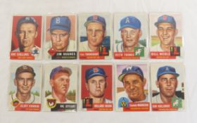 10 1953 Topps Baseball cards Sharp
